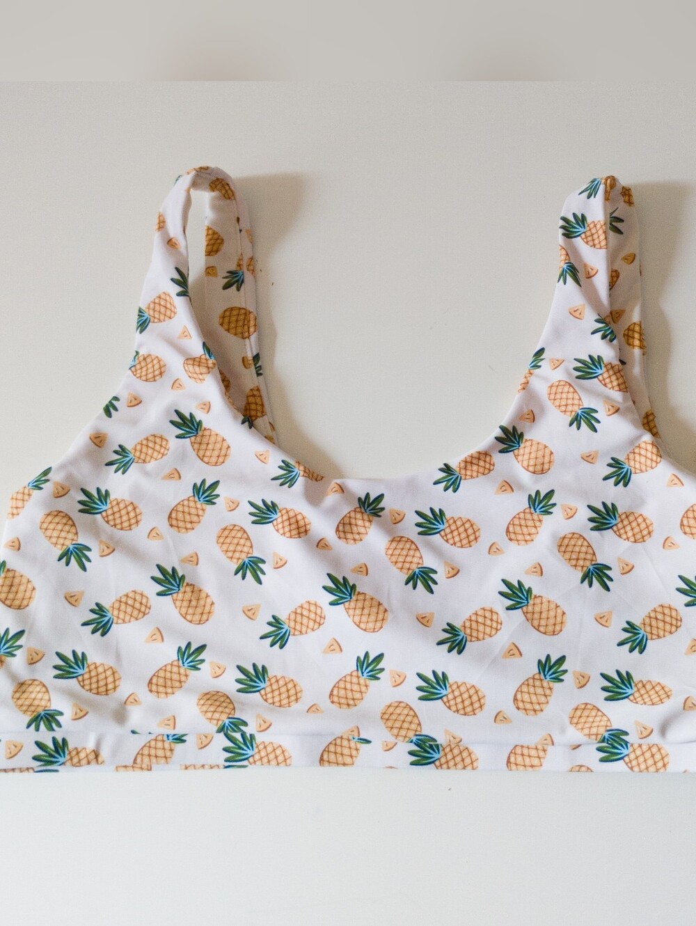 Current Tyed x The Kindred Studio Scoop Neck Bikini Top Pineapple Print XXL NWT